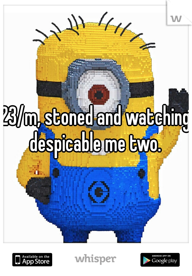 23/m, stoned and watching despicable me two. 