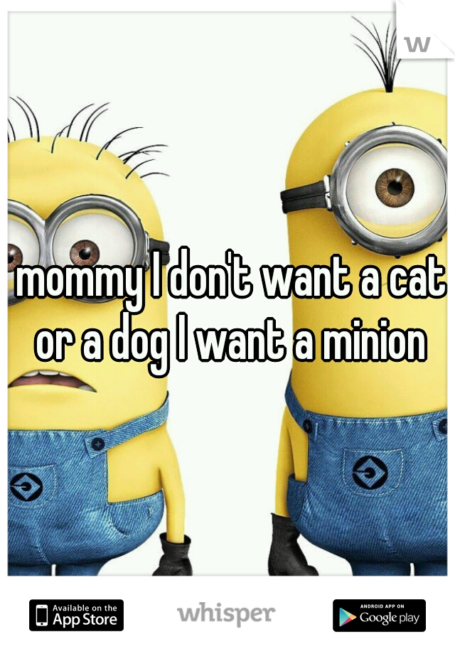  mommy I don't want a cat or a dog I want a minion