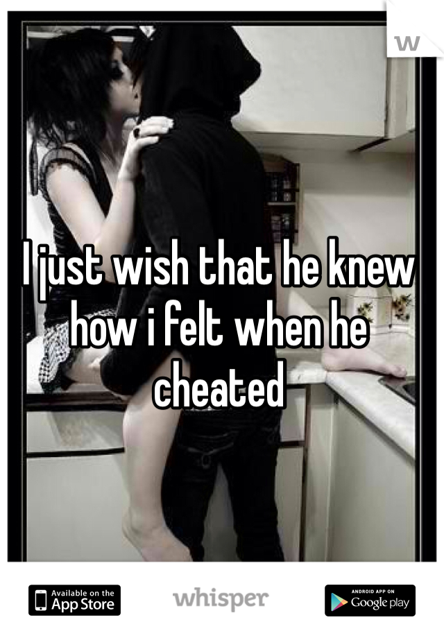 I just wish that he knew how i felt when he cheated