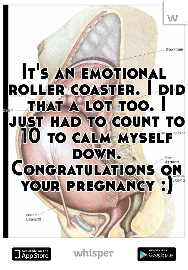 It's an emotional roller coaster. I did that a lot too. I just had to count to 10 to calm myself down. Congratulations on your pregnancy :)