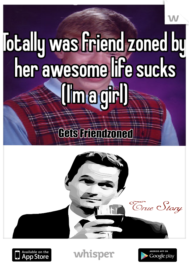 Totally was friend zoned by her awesome life sucks 
(I'm a girl)