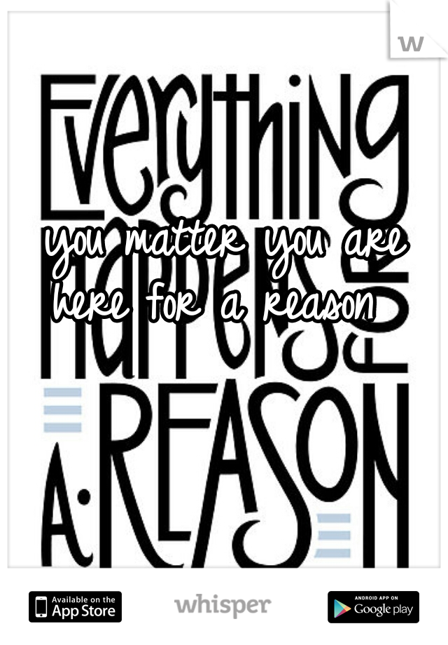 you matter you are here for a reason  