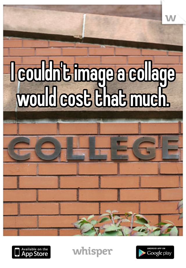 I couldn't image a collage would cost that much.