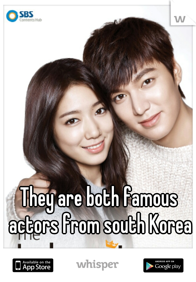 They are both famous actors from south Korea