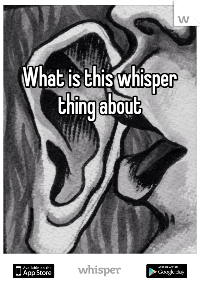 What is this whisper thing about