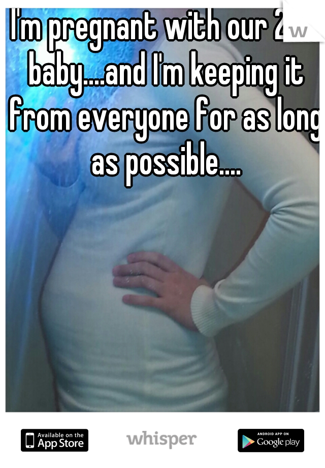I'm pregnant with our 2nd baby....and I'm keeping it from everyone for as long as possible....
