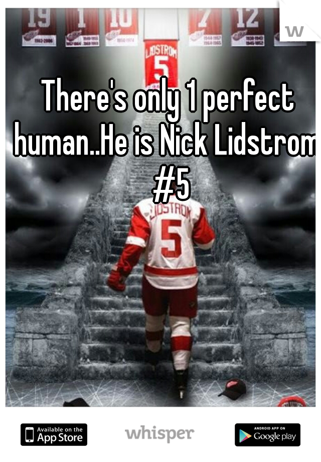 There's only 1 perfect human..He is Nick Lidstrom  #5