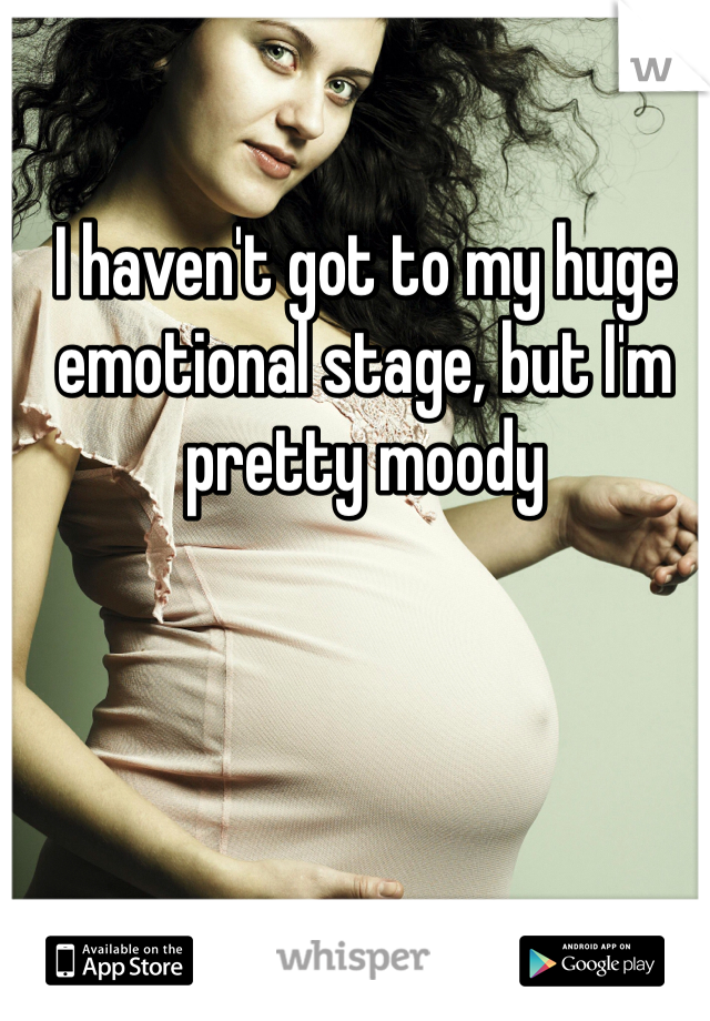 I haven't got to my huge emotional stage, but I'm pretty moody 