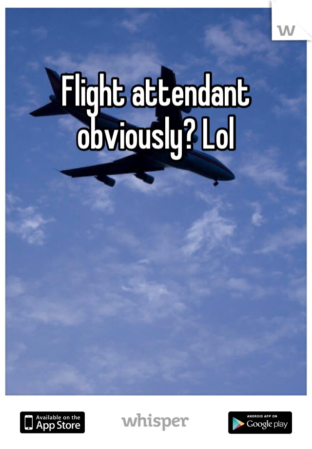 Flight attendant obviously? Lol