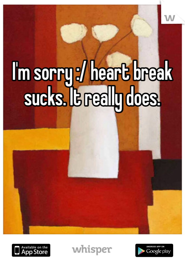 I'm sorry :/ heart break sucks. It really does.