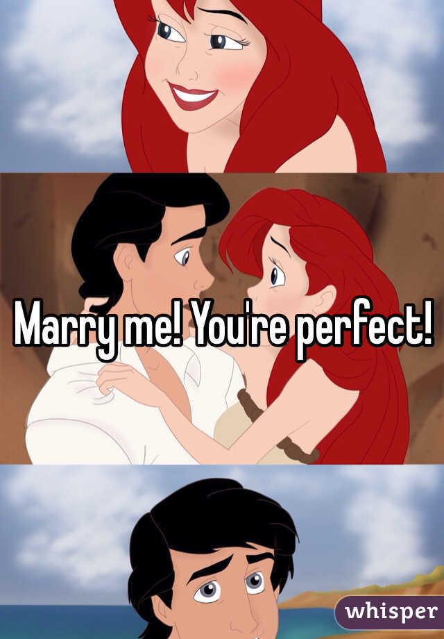 Marry me! You're perfect! 