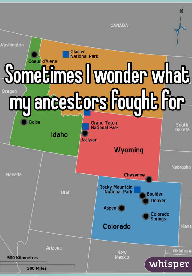 Sometimes I wonder what my ancestors fought for 