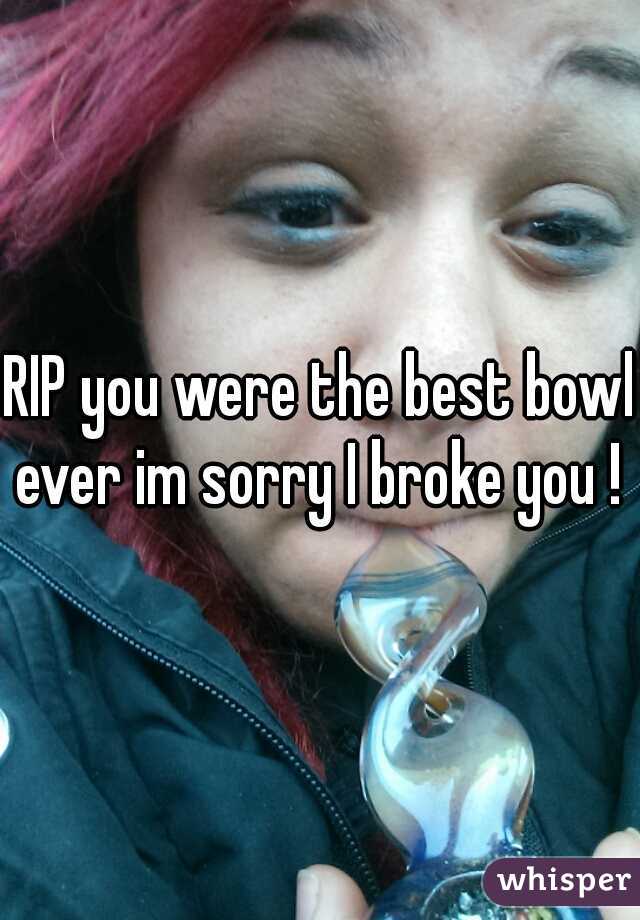 RIP you were the best bowl ever im sorry I broke you ! 