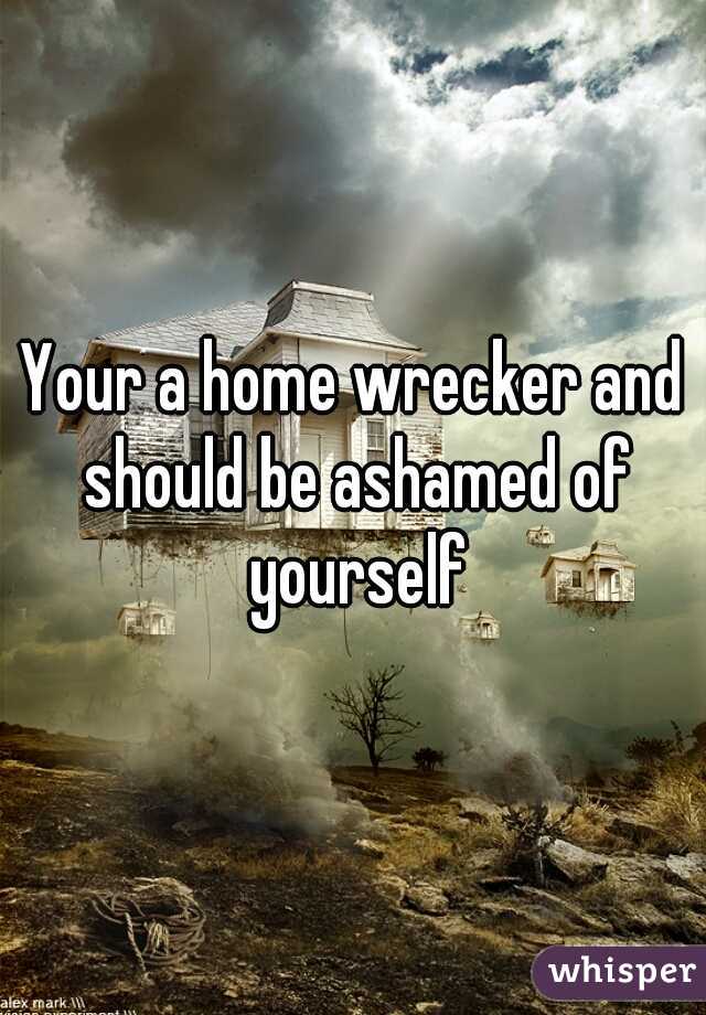 Your a home wrecker and should be ashamed of yourself
