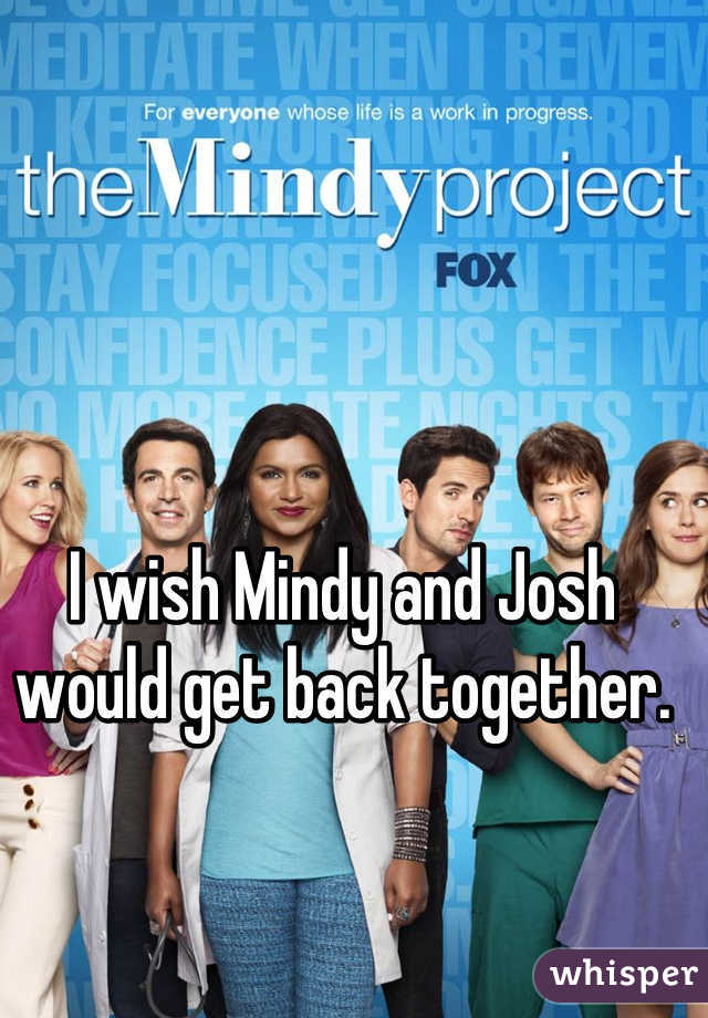 I wish Mindy and Josh would get back together.