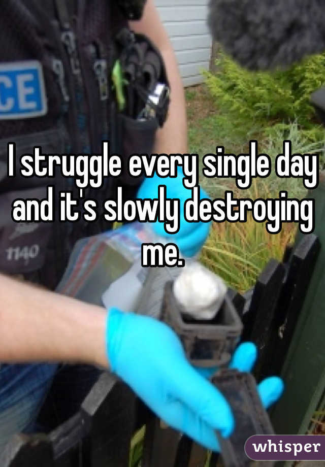 I struggle every single day and it's slowly destroying me.