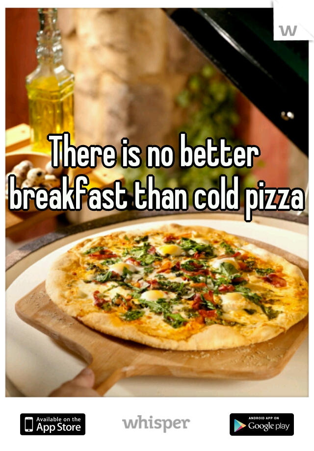 There is no better breakfast than cold pizza 