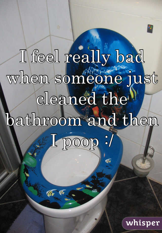 I feel really bad when someone just cleaned the bathroom and then I poop :/