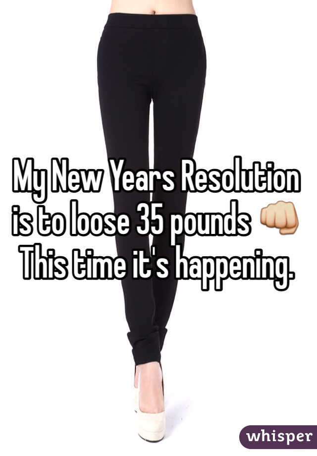 My New Years Resolution is to loose 35 pounds 👊 This time it's happening. 