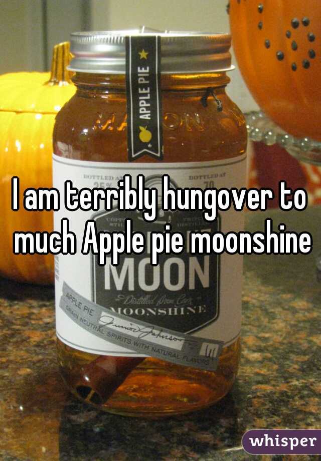 I am terribly hungover to much Apple pie moonshine