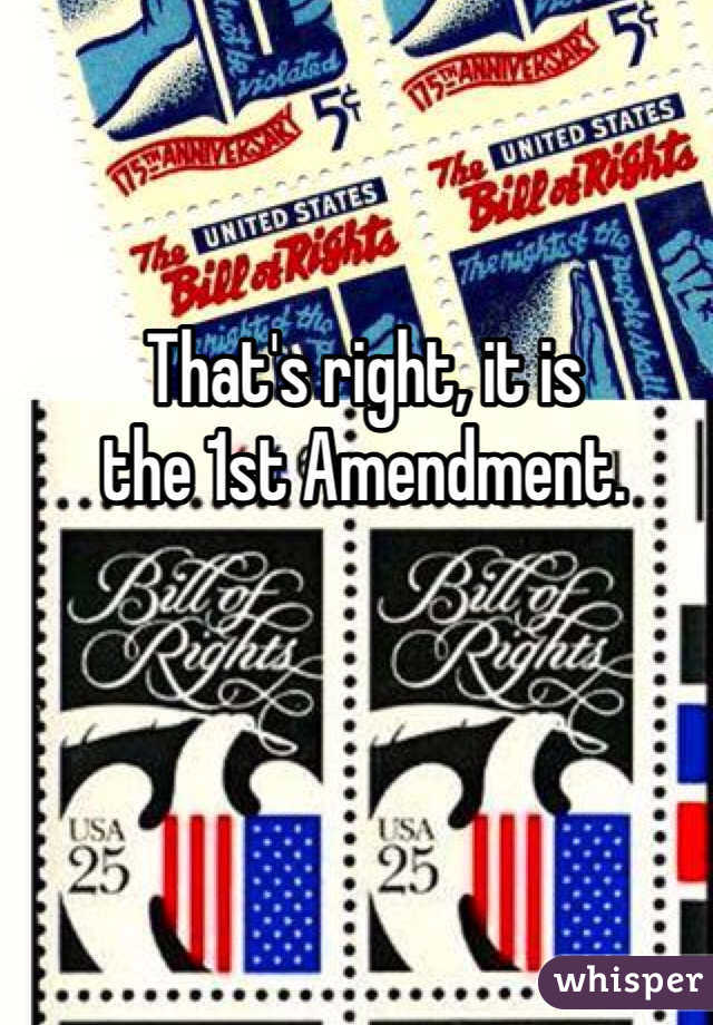 That's right, it is 
the 1st Amendment. 