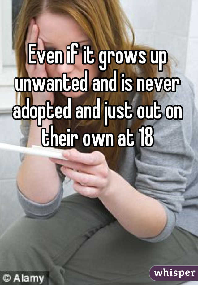 Even if it grows up unwanted and is never adopted and just out on their own at 18