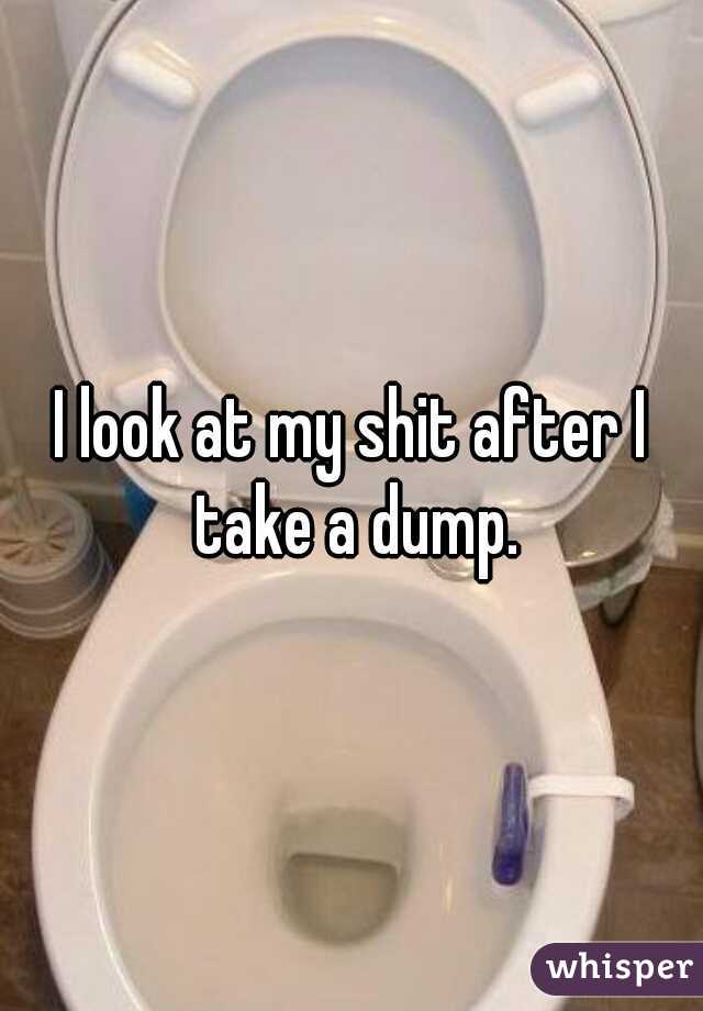 I look at my shit after I take a dump.
