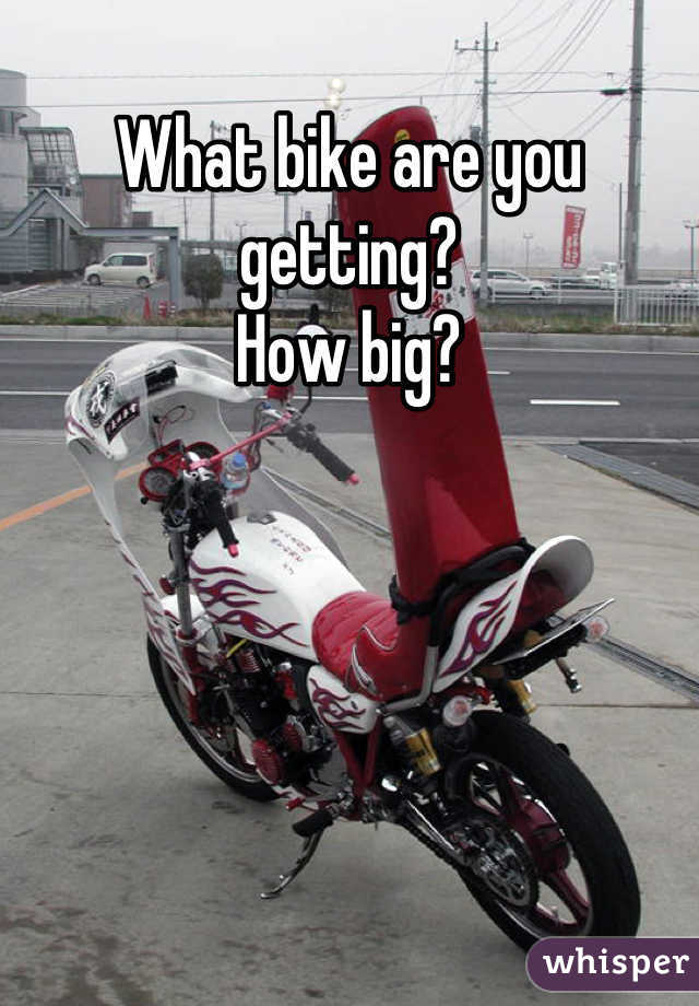What bike are you getting?
How big?