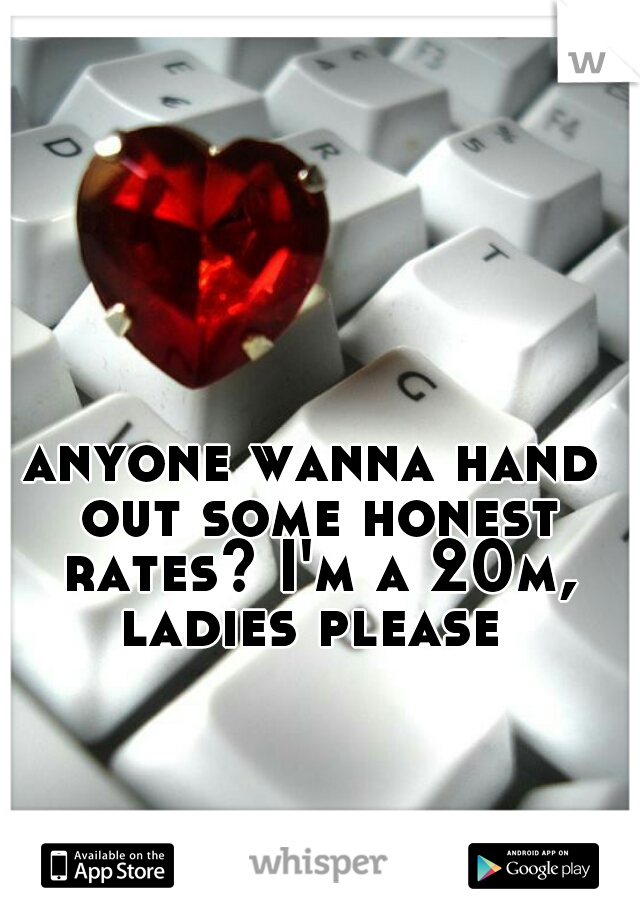 anyone wanna hand out some honest rates? I'm a 20m, ladies please 