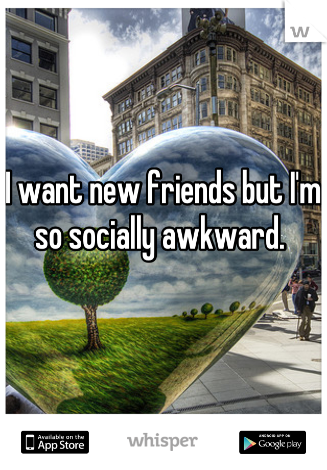 I want new friends but I'm so socially awkward. 