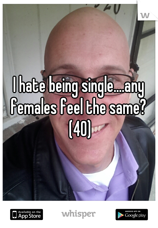 I hate being single....any females feel the same?  (40)