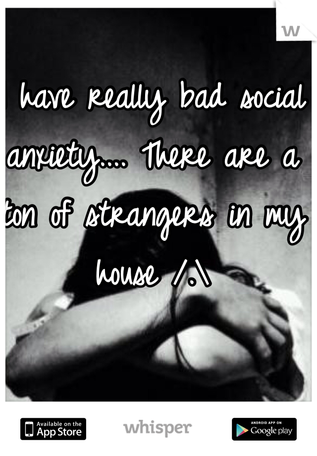 I have really bad social anxiety.... There are a ton of strangers in my house /.\