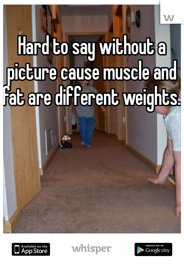 Hard to say without a picture cause muscle and fat are different weights. 