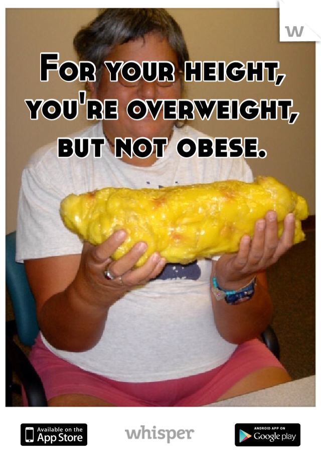 For your height, you're overweight, but not obese. 