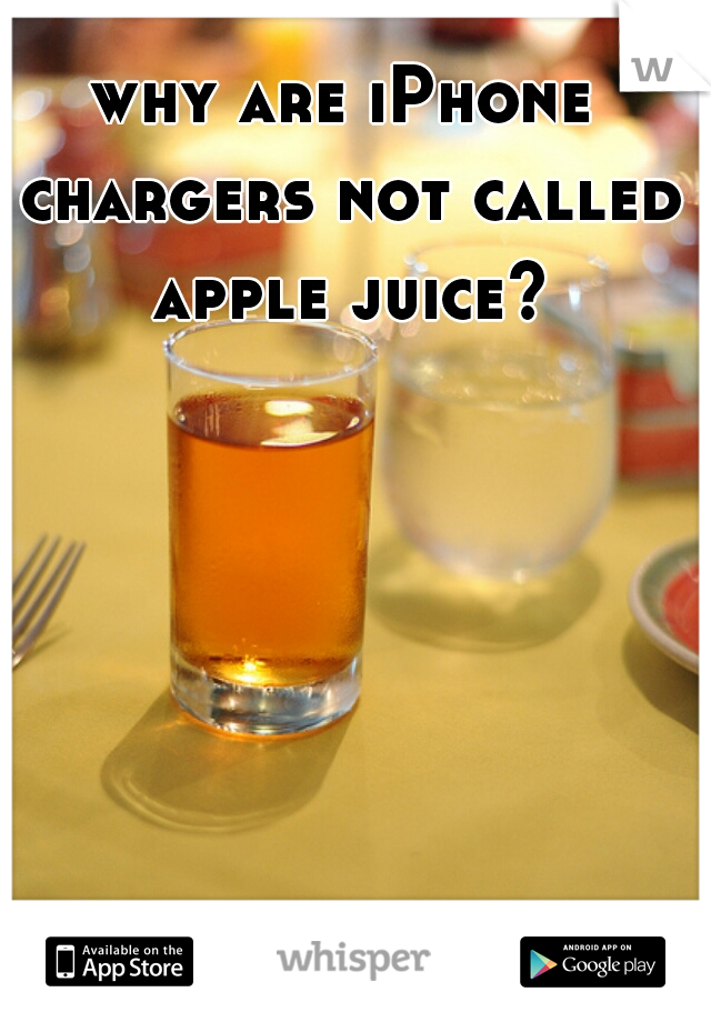 why are iPhone chargers not called apple juice?