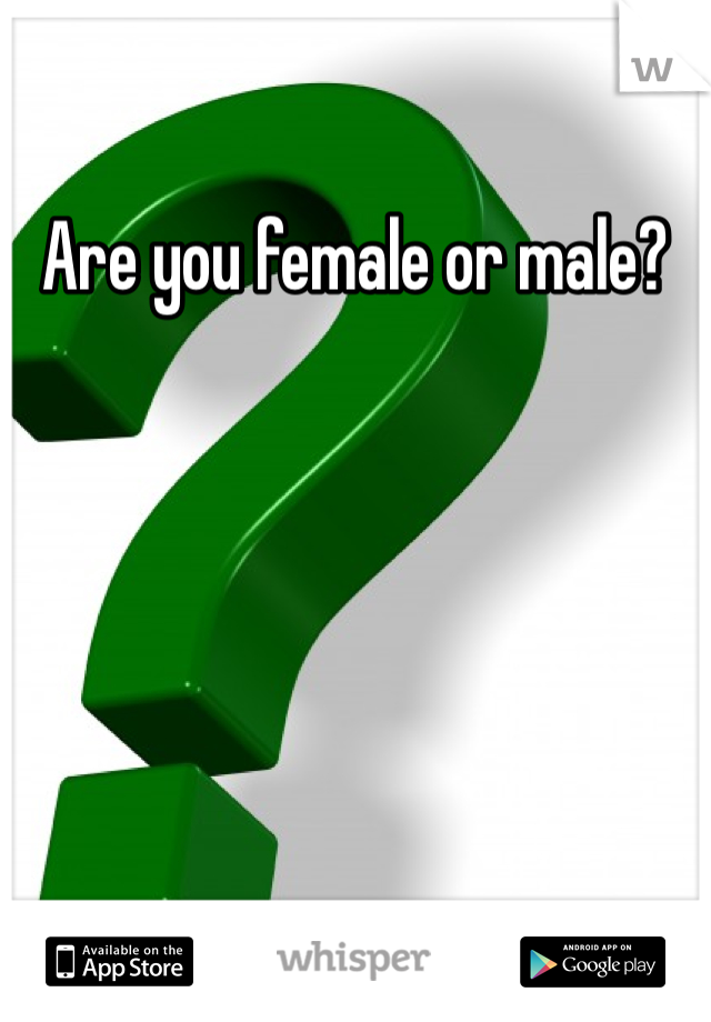 Are you female or male? 
