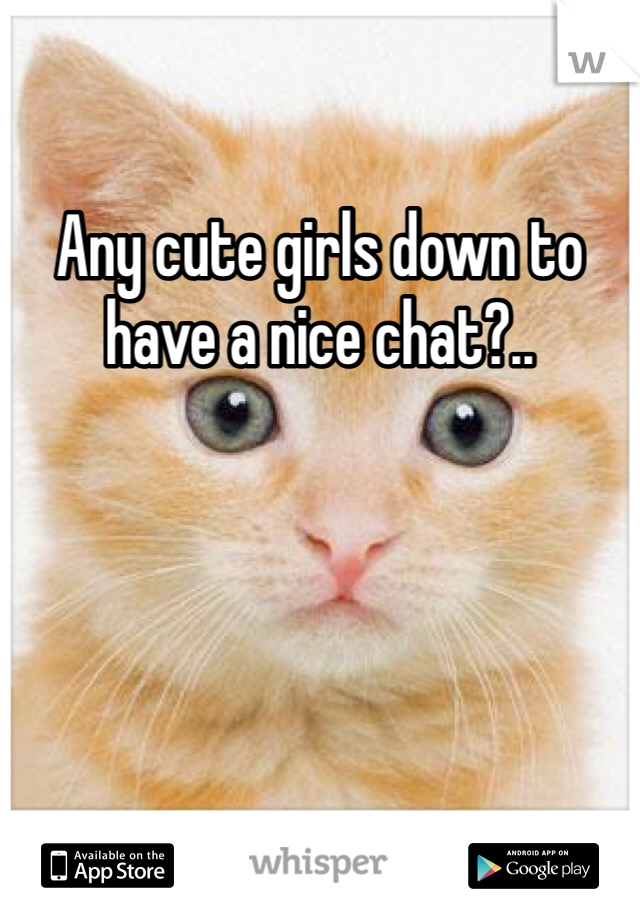 Any cute girls down to have a nice chat?.. 