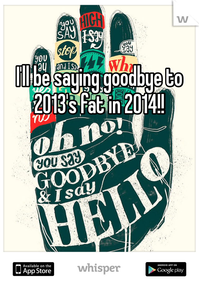 I'll be saying goodbye to 2013's fat in 2014!! 