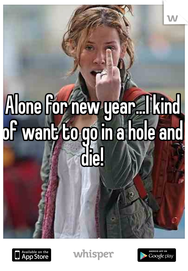 Alone for new year...I kind of want to go in a hole and die!