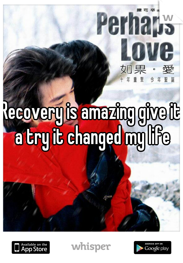 Recovery is amazing give it a try it changed my life

