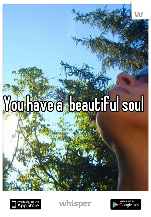 You have a  beautiful soul 