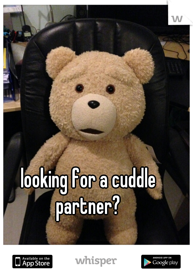 looking for a cuddle partner? 