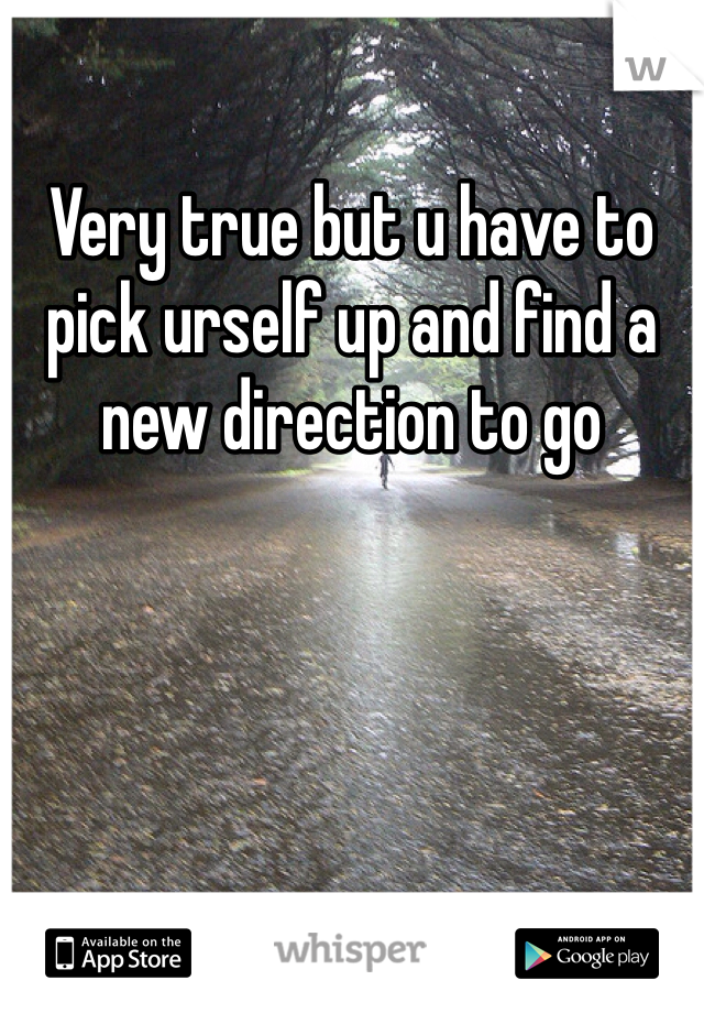 Very true but u have to pick urself up and find a new direction to go
