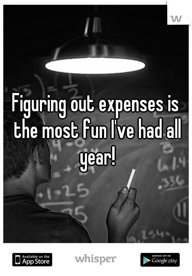 Figuring out expenses is the most fun I've had all year!