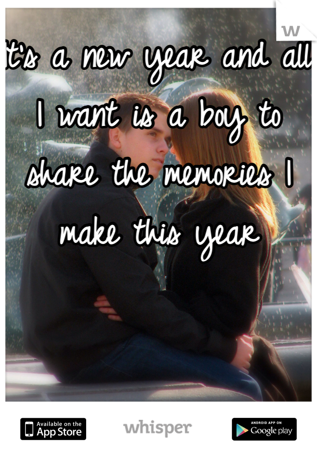 It's a new year and all I want is a boy to share the memories I make this year