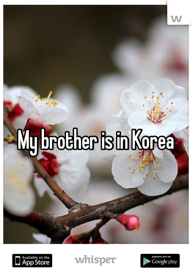 My brother is in Korea
