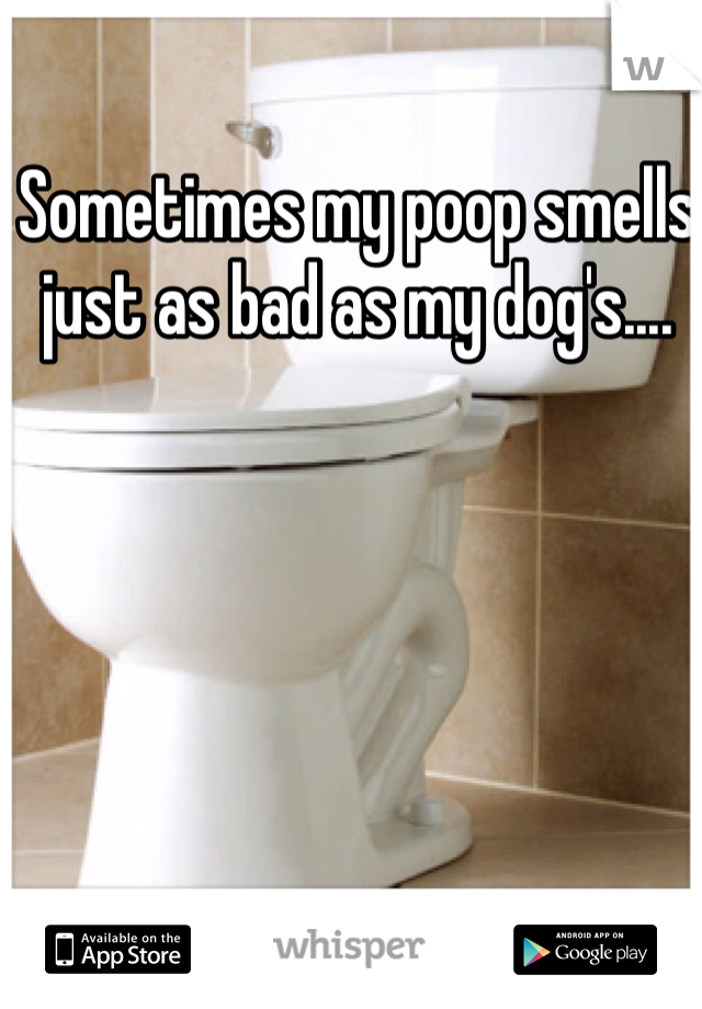 Sometimes my poop smells just as bad as my dog's....