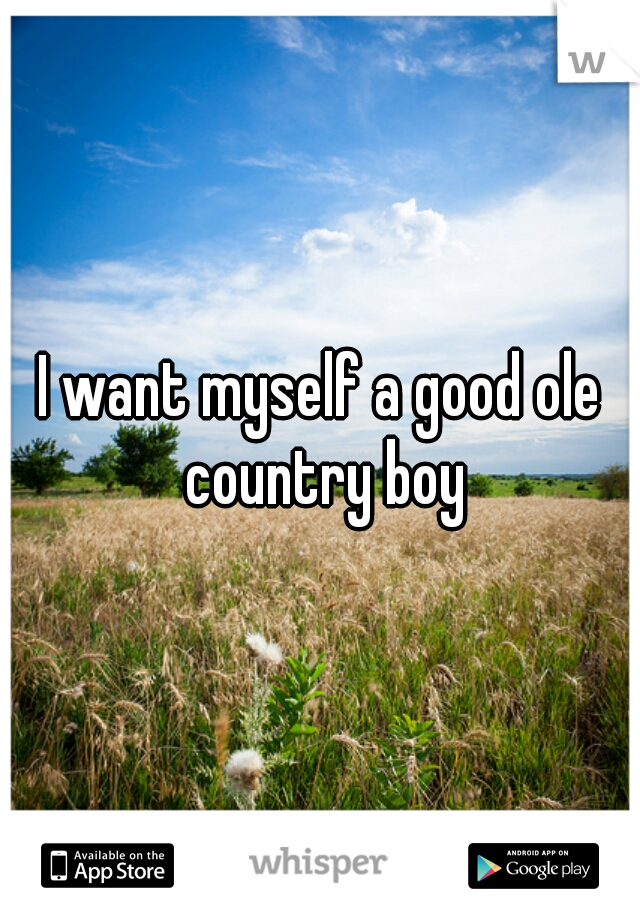 I want myself a good ole country boy