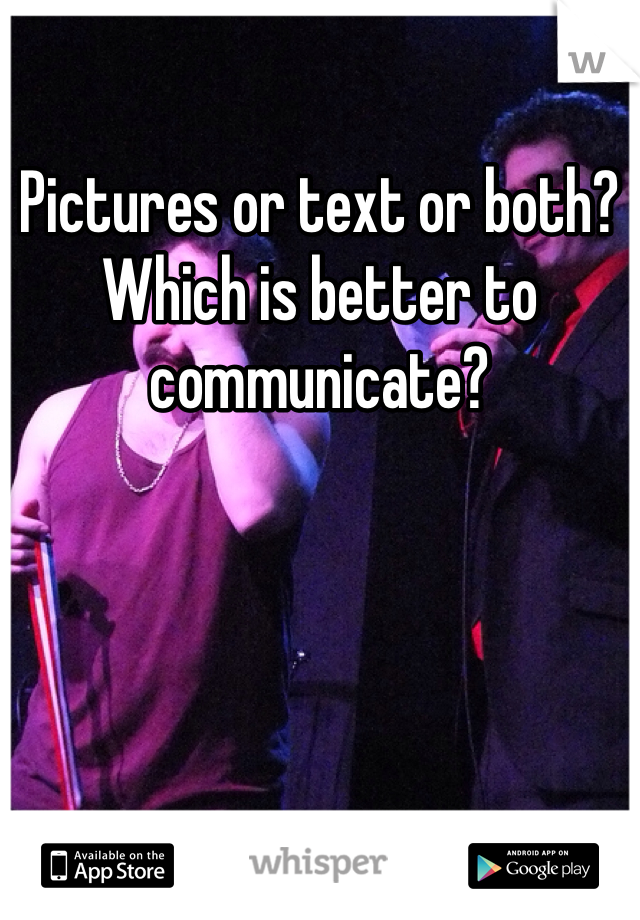 Pictures or text or both? Which is better to communicate?