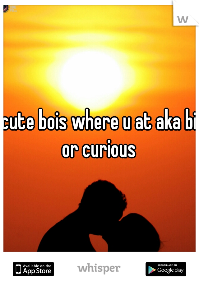 cute bois where u at aka bi or curious 